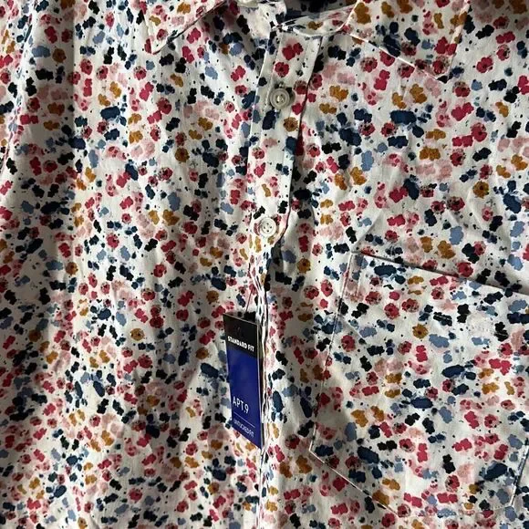 Apt.9 Size XXL MENS pink Blue white button down Shirt NWT - Picture 6 of 6